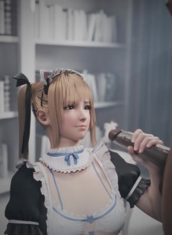 [lewdgazer] 玛莉萝丝 性感女神女仆装口交侍奉颜射吞精 Spectragazer - Marie_black 截图16