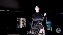 Fyronyx：隔壁的丈夫 一墙之隔黑丝巨乳妻子被老板侵犯中出 [中配中字] 截图5