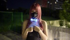 大波翘臀少女福利姬【小小Q】羞耻露出，LED项圈黑色透视洋装，街道极限露出 截图2