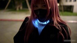大波翘臀少女福利姬【小小Q】羞耻露出，LED项圈黑色透视洋装，街道极限露出 截图4