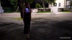 大波翘臀少女福利姬【小小Q】羞耻露出，LED项圈黑色透视洋装，街道极限露出 截图5