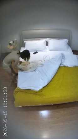 上帝视角  美女撩起裙子站男友面前 直接被抱过来脱掉内裤就开操 整个身体都被对折了 直接干两炮 截图7
