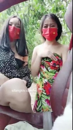 【神女】 ️两少妇开车到乡间小路光着身体跳舞刺激~亲近大自然~站立尿尿，裸体开车 ️忽悠闺蜜脱衣服露奶子一起嗨！ 截图3