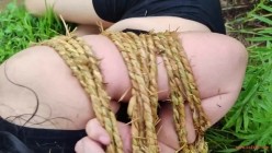 洋洋身着黑色套装肉色SW被日式捆绑戴口环TJ 截图2