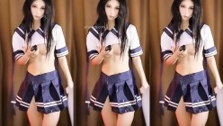 万元定制网易CC极品女神【啵啵老师】突破尺度，学生服真空裸舞，掰开扣摸蜜穴，很有撸点 截图15