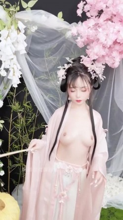 稀有露脸 高端摄影ACG业界女神爆机少女 喵小吉 古风画作《清平乐》汉服美妆仙女 性感诱人白虎胴体妙哉 截图7