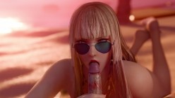lewdgazer：Shandy - Distraction at the Bar 香蒂 极品黑丝美人桌下足交手交挑逗 截图3