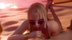 lewdgazer：Shandy - Distraction at the Bar 香蒂 极品黑丝美人桌下足交手交挑逗 截图5