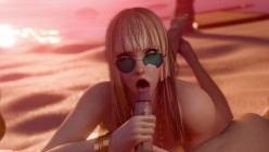 lewdgazer：Shandy - Distraction at the Bar 香蒂 极品黑丝美人桌下足交手交挑逗 截图15