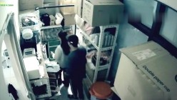 黑客破解某酒吧摄像头偷拍老板和兼职美女员工打佯在前台挑情躲进里面的库房啪啪 截图13