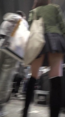 【YZWCD】YC159灰色jk制服小姐姐！黑色短袜配黄内！ 截图11
