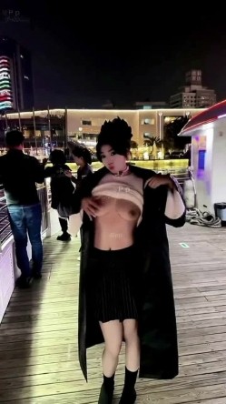 微胖广州X女神-pickkku-超大胆露出尝试,飞机上、艺术馆路人边上露奶 截图13