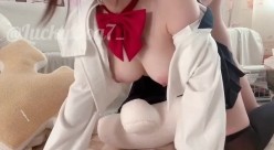 推特19万A4腰美乳模特极品身材「热羊羊」联动「LuckyDog」私人订制啪啪大尺度福利 截图2