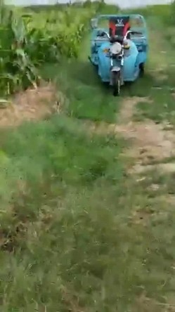 大爷阿姨操逼真不计较 大白天在玉米地三轮车上就干上了 操完用水洗洗逼在操 截图13