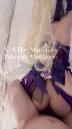 专操极品COS大神【Maniacccccc】新作 星之守护卡莎&菲谢尔COS 优菈 后入潮吹，模特身材尤物女神颜值党福利 截图3