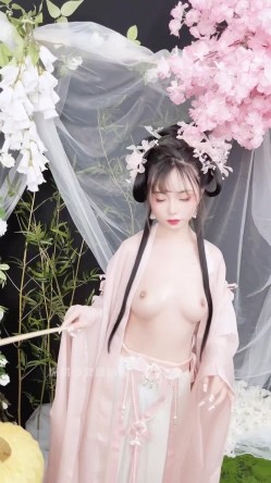 稀有露脸 高端摄影ACG业界女神爆机少女 喵小吉 古风画作《清平乐》汉服美妆仙女 性感诱人白虎胴体妙哉 截图7