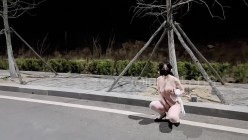 SM露出爱好者『洛可可』路边放荡性母狗爬行，对车辆露出屁股和肛塞尾巴，请过往车辆照亮雪白的屁股和小菊花夹着的尾巴 截图4