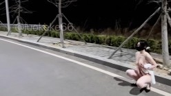 SM露出爱好者『洛可可』路边放荡性母狗爬行，对车辆露出屁股和肛塞尾巴，请过往车辆照亮雪白的屁股和小菊花夹着的尾巴 截图7