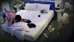 安防酒店摄像头偷拍校园嘻哈时尚美女和爱舔脚变态男友啪啪 截图7