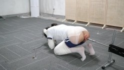 母狗训练营，国产调教大神【bondagexiaolu】第八部，美模涵涵K9铁链禁锢圈养，泡泡机TJ 截图16