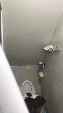 卫生间暗藏摄像头偷拍表妹尿尿,照镜子的时候差点被她发现了 截图8
