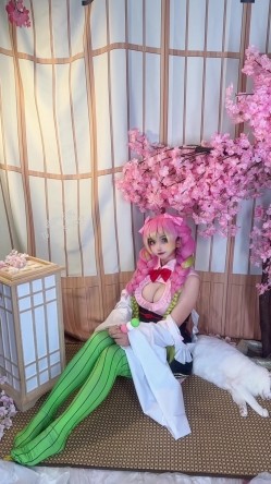 香草奶喵 - 鬼灭之刃 甘露寺蜜璃 女仆 截图6