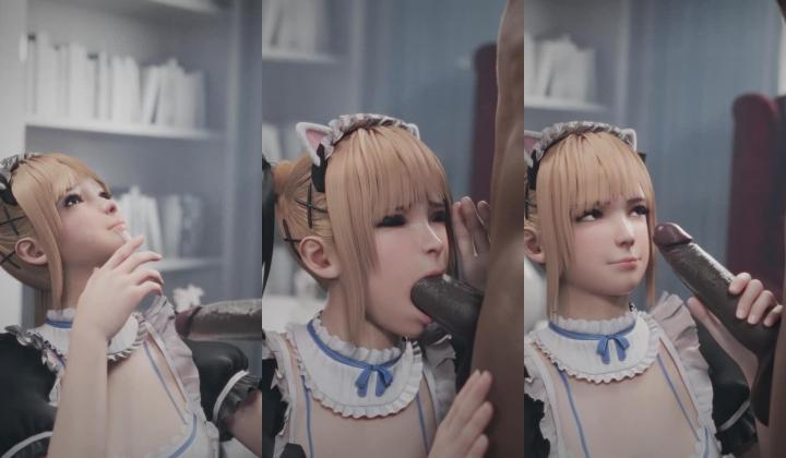 [lewdgazer] 玛莉萝丝 性感女神女仆装口交侍奉颜射吞精 Spectragazer - Marie_black