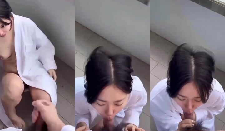 极品反差婊 与极品美人在楼道野战，比耶吃鸡，实在是太清纯太骚了，口爆吞精，刺激非凡