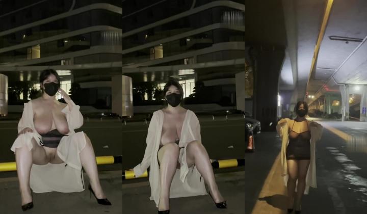 《最新泄密 反差尤物》推特极品网红巨乳女神【九儿温柔妹妹】定制私拍，人来人往公路上透明情趣露出放尿无水原版