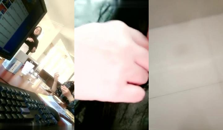 【私立学校的女教师】真实老师学校图书馆露出，书架旁揉奶甚至伸手进逼里自慰，还和同事聊天，骚死啦！