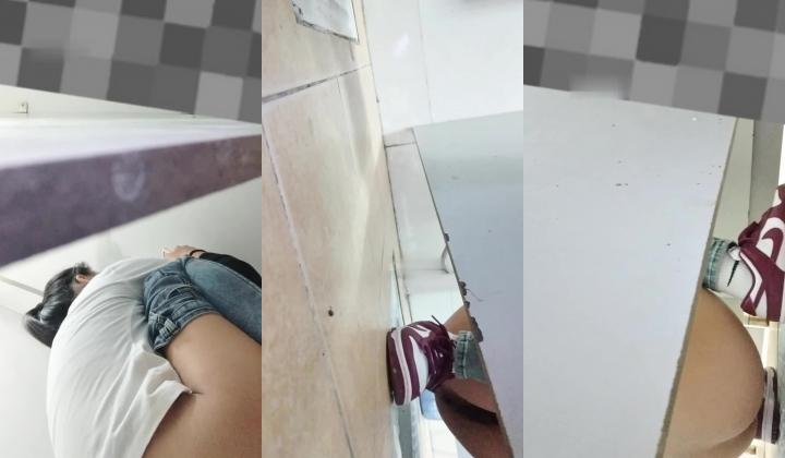 穿红色耐克的小黑逼学生妹，屁股蹲的太低了抄不到底，只能前拍她