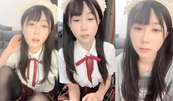 【京鱼儿】19岁童颜巨乳 女仆学生制服 道具自慰 流白浆 ！高人气19岁学生妹 白皙大奶！！