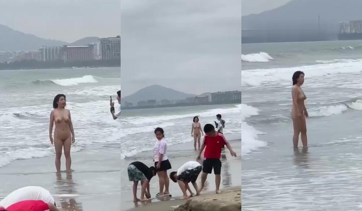 最新吃瓜 三亚湾海滩惊险裸女,丝毫不掩饰很开放