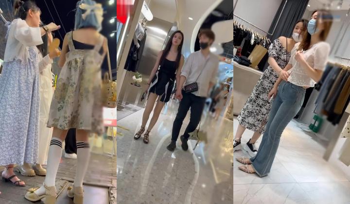 KFC商场尾随偷拍系列 ️身材气质极品美女，蕾丝透明内，隐约露B+名媛级美女和帅男友吵架高冷短裙蕾丝内
