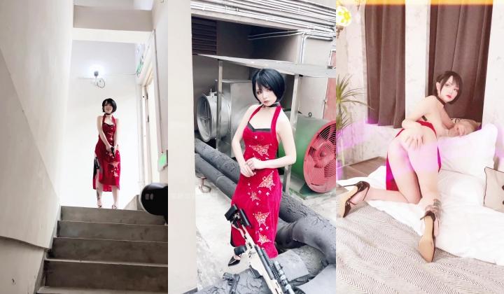 稀有露脸 高端ACG业界女神爆机少女 喵小吉 经典Cos《生化危机》艾达王赤裸诱惑 性感小逼逼待茎插入