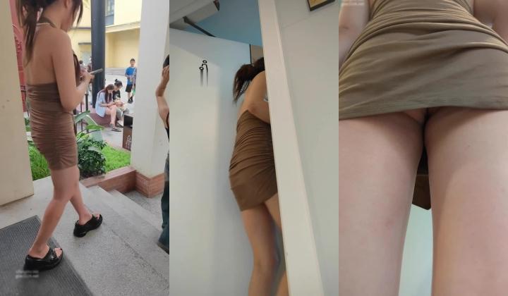 大神尾随偷拍 ️极品包臀裙无内骚货美女裙底风光焦急等上厕所憋不住还尿了一滴