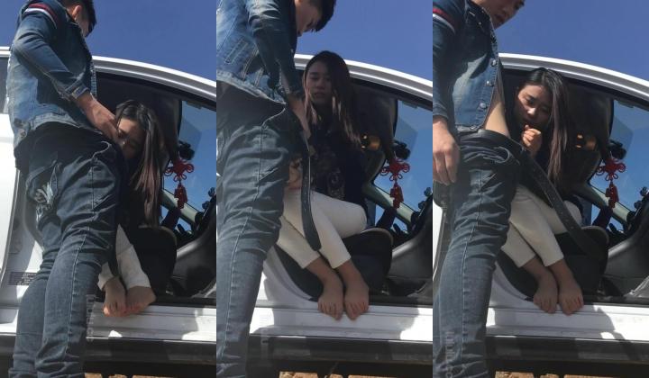 年轻骚妹子小玉与牛仔小青年男友驱车农村玉米地里放着嗨曲车震露脸这逗逼男内裤真TM骚1080P原版