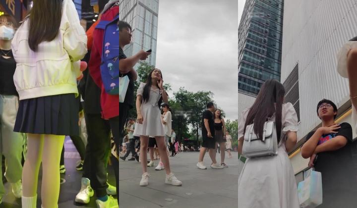 大神偷拍美女裙底 ️制服jk小姐姐逛街..白色丝袜正面破了个大洞前后被CD ️白色连衣裙女大学生这么清纯却穿着性感窄内