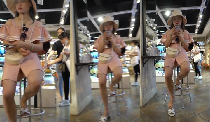 【YZWCD】极品无内抄底 骚气高颜值馒头逼长腿小姐姐不穿内裤逛展览