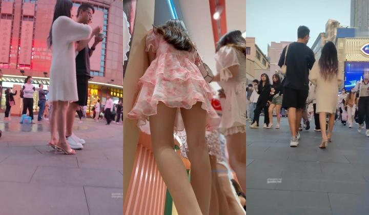大神尾随偷拍美女裙底风光 ️碎花裙眼镜妹逛街透明丝袜薄内性感可爱+超极品美女包臀裙水晶高跟鞋粉色X感窄内