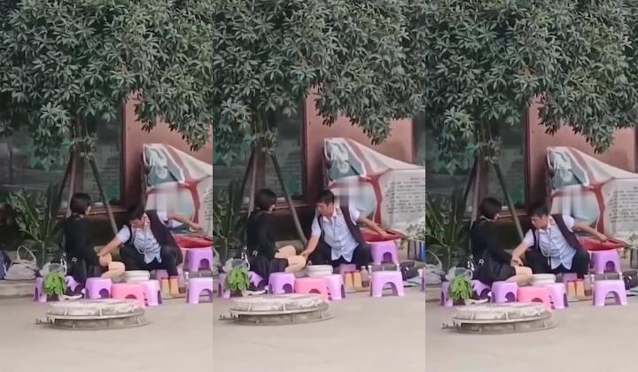 笑掉大牙路边偷拍 算命大师哄骗貌似高知白领姐姐的小仙女如此智障被大师揉奶扣穴发功祈福