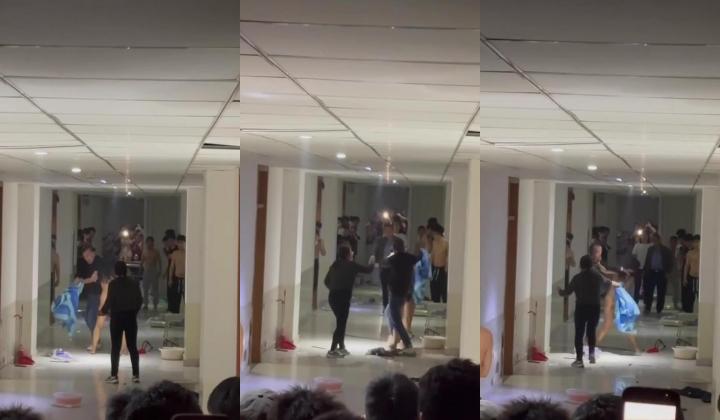 抖音热搜门事件 ️貌似精神受刺激的女生全身裸体冲入集宁师范学院男生宿舍砸东西 被男同学围观吃瓜