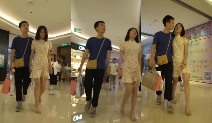 商城跟随偷窥跟小男友逛街的漂亮小姐姐 一路秀恩爱 大长腿粉色小内内