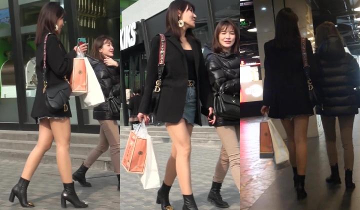 【海阔天空系列CD第1季】极品高颜值时尚小姐姐骚丁，JK少女街头扭屁股[高清无水原档]10V
