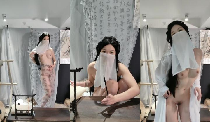 才华横溢，写毛笔字~古装骚舞，【繁华女主角】，最亮眼的新星，女神肤白貌美，让人流口水