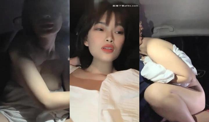 02妹妹短发萌妹子和炮友驾车户外车震，后座口交上位骑坐抽插猛操