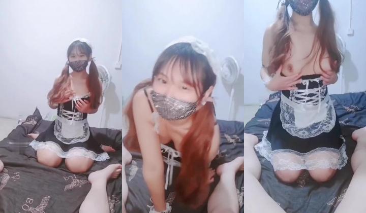 双马尾敲可爱小妹妹，女仆装，吃鸡鸡好他喵的爽，最后还来一发口爆，爽极了！