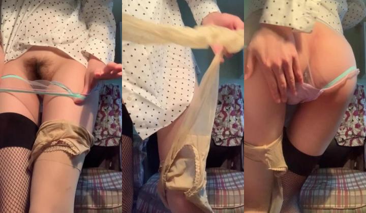 推特淫荡生物老师【闵儿】 白色冰丝性感睡衣骚弄身姿，足交水晶棒抽插粉穴大量白浆溢出2