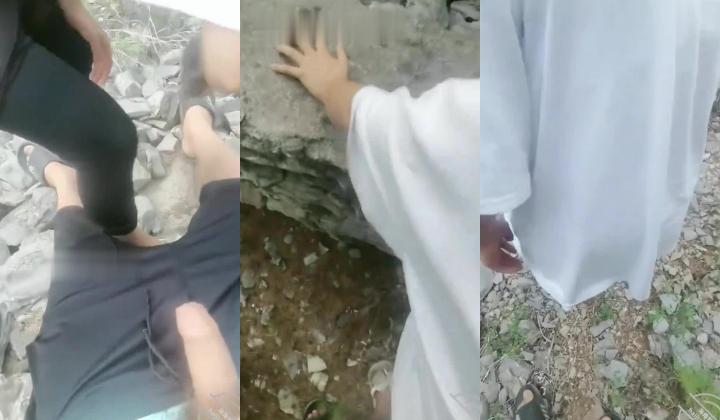 乱伦大神【梦想是母姨双飞】，和小姨野外不小心破了屁眼小姨还说没破