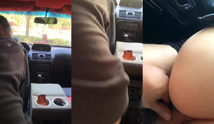 大白天停好车在路边，和妻子就开始车震，马不停蹄地让妻子坐在大鸡巴上骑乘，外面阳光明媚路人行走，贼舒服！
